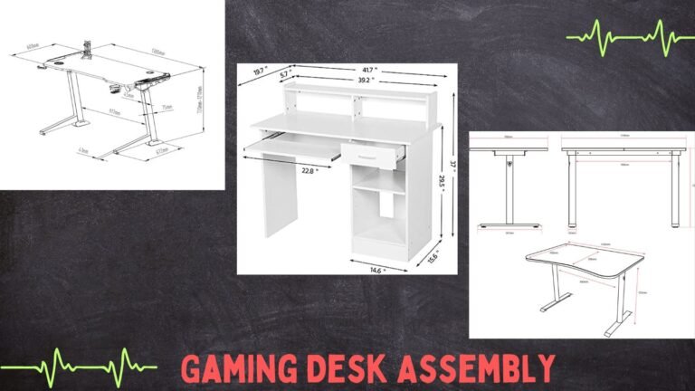 gaming desk white asembly drawing