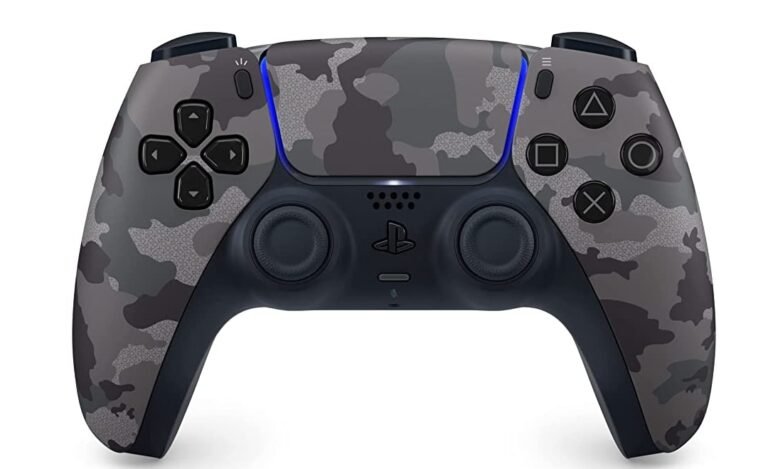 gray camouflage ps5 color controller